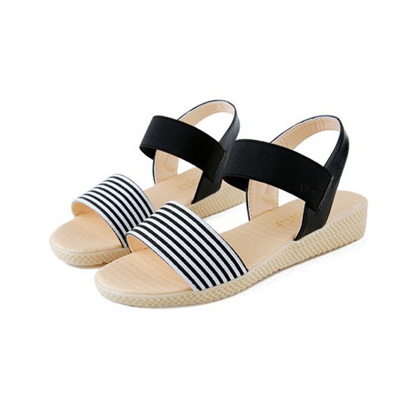 뜨거운 여성 편안한 플랫폼 웨지 신발 여름 캐주얼 스트라이프 샌들 DO2